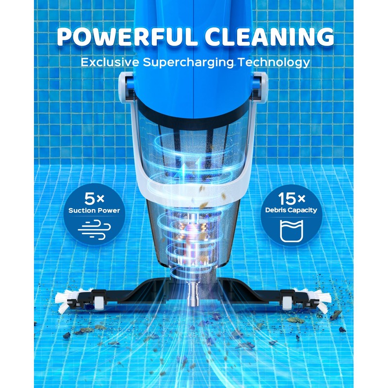 Pool Vacuum for Above Ground Pool with a Telescopic Pole,