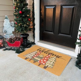 NociHah Christmas Decor Christmas-Doormats-Floor-Mats Anti-Slip Christmas-Welcome Door-Mats Christmas-Tree-Front-Doormat for Indoor Outdoor Home Garden 17x29 Inch