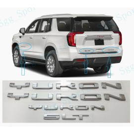 GMC 4PCS GMC 2021-2023 Yukon Yukon XL Doors Rear Chrome YUKON SLT Emblems Letters