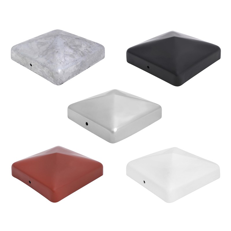 SQUARE METAL PYRAMID GALVANIZED FENCE/GATE POST CAP TOP 100mm x