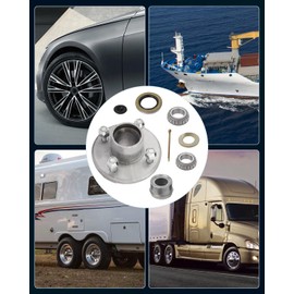 SCITOO Wheel Hub Wheel Bearing Assembly fit Boat Trailer Galvanized Hub Axle Kit 5-4.5 Bolt Circle Wheel Hub Kit 3500lb Axle 5 Bolt Lug Greased Bearings 68149 44649 0 Wheel Hub Bearing Assemblies 1pc
