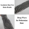 Grey Boho Braiding Hair Pre stretched Curly Braiding Hair Extensions