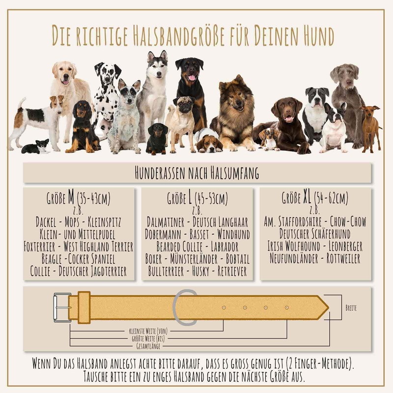 MONKIMAU Dog Collar Braided Genuine Leather Adjustable Length 45-53 cm