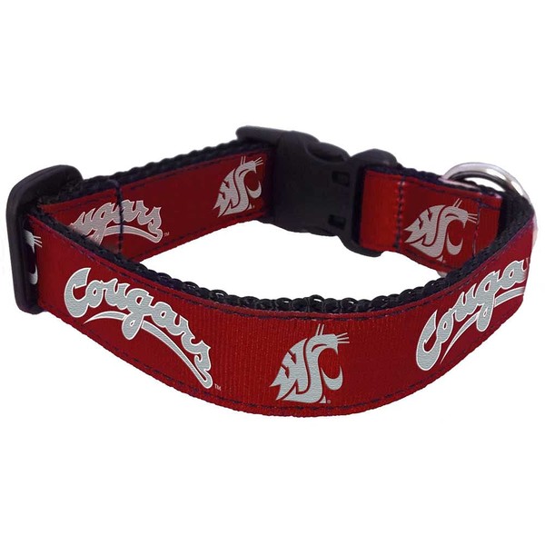 NCAA Washington State Cougars Dog Collar (Team Color, Small)