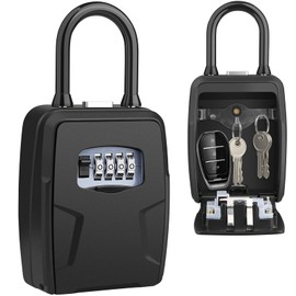 Large Key Safe with Shackle, Latest Key Box, Weatherproof Key Cabinet, 4 Digit Key Safe Key Hiding, Robust Safe for Keys, Car Keys, IC Card, for Home, Garages