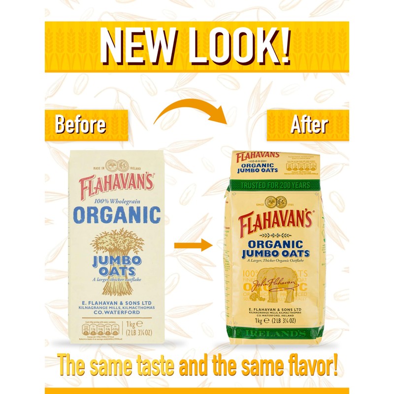 Flahavan's Organic Jumbo Oats | A Larger, Thicker Organic Oatflake