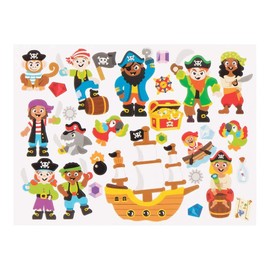 Baker Ross FE346 Pirate Sticker Scene Set - Pack of 5, Treasure Map Picture Perfect for Children to Design, Ideal for School, Home, Craft Group Activities