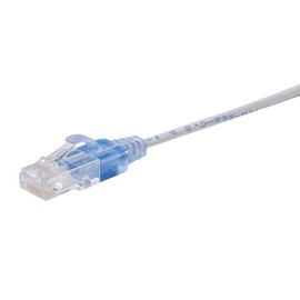 Monoprice Cat6A Ethernet Patch Cable - Snagless RJ45, 550Mhz, 10G, UTP, Pure Bare Copper Wire, 30AWG, 5-Pack, 7 Feet, White - SlimRun Series