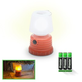 LitezAll Mini Lantern with White LED or Simulated Flame Mode, Compact Battery Operated Lantern for Cozy Indoor Ambiance, Camping, Decorative Use, or Emergency Lighting