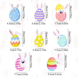 ALLY-MAGIC Easter Bunny Hanging Ornaments, 8PCS Bunny Eggs Easter Tree Decorations, Rabbit Double Side Printed Pastel Paper Ornament for Kids Easter Arts Crafts Party Supplies Gifts Y9CDTZGS