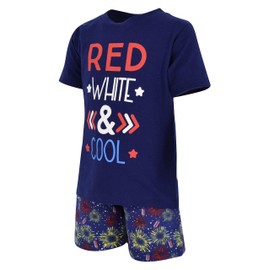 Unique Baby Conjunto de 2 piezas para niños "rojo, blanco y fresco" para el 4 de julio, Azul / Patchwork, 10