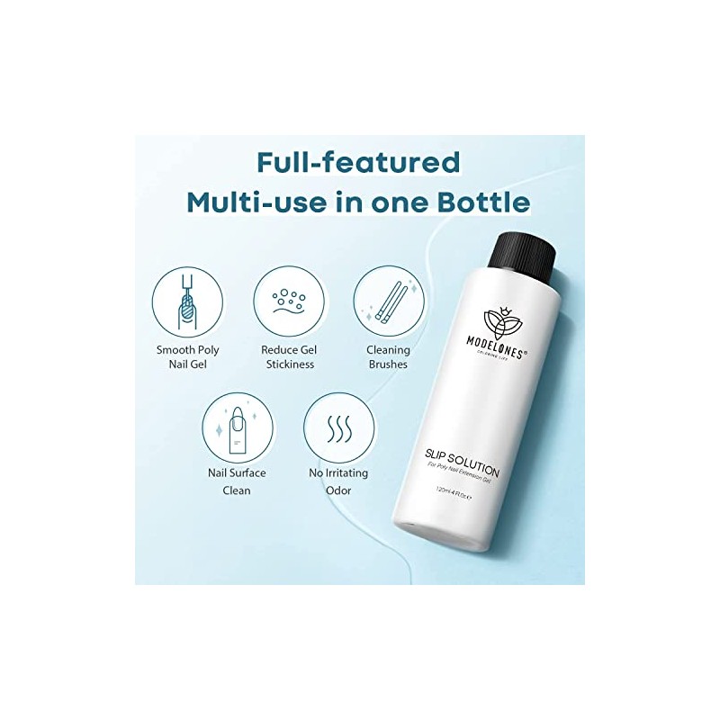 Modelones Polygel Slip Solution Kit 120 ml with Dual-Ended Nail