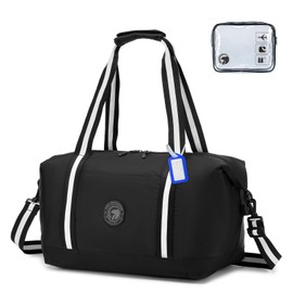 BAGZY Travel Bag Foldable Hand Luggage Bags Suitcase Bag Waterproof Shoulder Bag Travel Cabin Luggage Travel Bag Large Weekender Sports Bag Handbags Hospital Bag Black, black