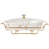 jinsongdafa Ceramic Casserole Dish with Glass Lid and rack, 1.6