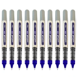 uni-ball - Uni Mitsubishi Pencil - 10 Eye Fineliner Pens UB-157 - Rollerball Pen with Liquid Ink Blue - Tip 0.7mm - Writing Medium