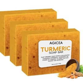 AGICEA 3PCS Lemon Turmeric KojicAcid SoapLemon Kojic Acid Soap BarTurmeric Soap BarKojic Acid SoapDark Spot Remover for Face Facial Skincare Radiant Comfort Moisturize Cleanser turmeric soap bar Body Wash Daily Skin Care Set forMen & Women:_3*soap