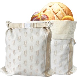 Reusable Bread Bags for Homemade Bread,2 Pack Sourdough Bread Bags,Cotton Beeswax Bread Bags for Keeping Sourdough Bread Fresh, 13"x17"in Beeswax Bread Bags for Sourdough Storage