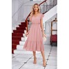 Women 2023 Summer Dress Midi Dress Gold Dots V Neck