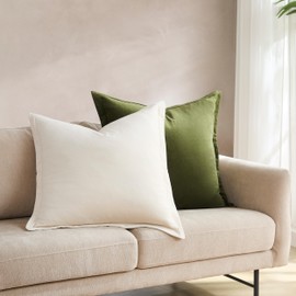 Lush Decor x Chuks Collins Terran Velvet Euro Sham Cover Single 26" W x 26" L Green - Velvet Throw Pillow - Euro Pillow Covers - Glam Decorative Pillows for Bed - Luxury Home Decor