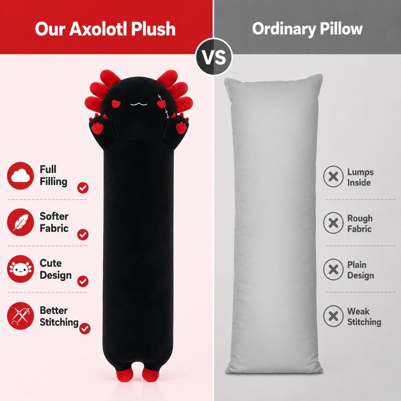 Snowolf 50 cm Axolotl Plush Cushion Cute Kawaii Axolotl Cuddly