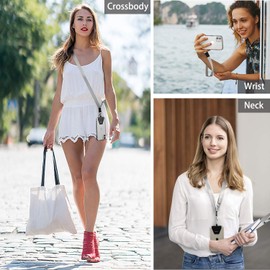 OUTXE Phone Lanyard - 4× Pads, 1× Adjustable Neck Strap, 1× Wrist Strap, Nylon, Compatible with All Smartphone