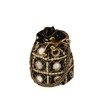 Purpledip Potli Bag (Drawstring Purse): Gold Thread Sequin Embroidery, deep
