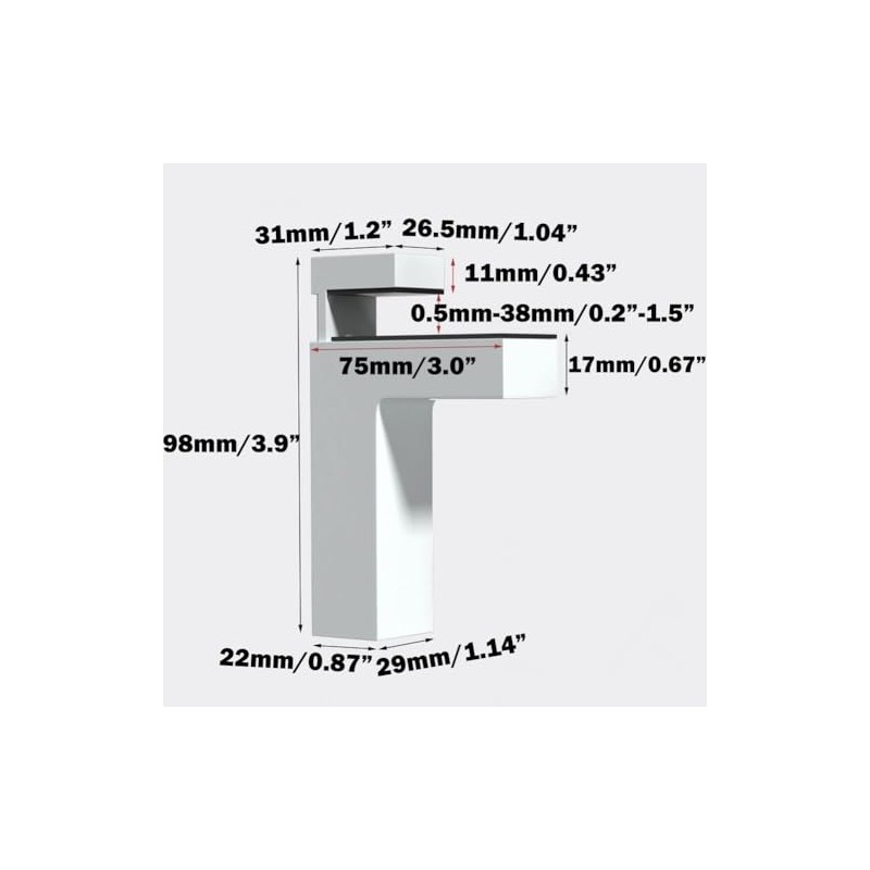 Adjustable Wood/Glass Shelf Bracket, Shelf Support Clamp Corner Brace for