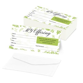 200 Pcs Church Offering Envelopes - 6.42 x 3.23 Inch Tithe and Offering Envelopes for Church Donations, Checks and Cash, Great for churches or Non-Profit Organizations