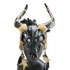 All Black Ram Skull Masquerade Mask Head Band Mask, Orange,