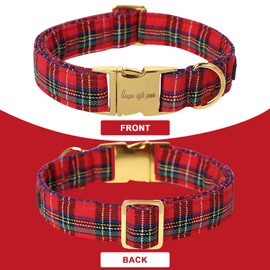 Unique style paws Dog Collar Pet Gift Adjustable Soft and Comfortable Checked Collars for Small Medium Large Dogs