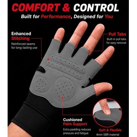 BLUESKYPORTS Weight Lifting Gloves with Wrist Wrap Support for Men And Women Gym Gloves Breathable Anti-Slip Padded Palm Workout Gloves for Gym Training CrossFit Bodybuilding & Fitness Gloves (S)
