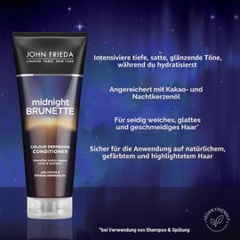John Frieda Midnight Brunette Conditioner, Hair Type: Brown, Brunette, Colour Deepening, 250 ml