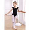 MdnMd Black Gymnastic Ballet Dance Leotard for Girls Children Bodysuit