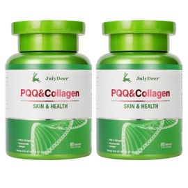 2 Bottles PQQ Supplement 20mg | (Pyrroloquinoline Quinone) Promotes Mitochondrial Biogenesis, with Collagen, Nicotinamide, Astaxanthin,Hyaluronic acid for Energy Optimizer, Support Hair, Skin