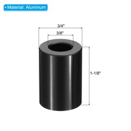 PATIKIL M10 Aluminum Spacers, 5 Pcs Metal Spacer Aluminum M10 x 3/4" OD x 1-1/8" L Aluminum Spacer Screw Standoff Round for 3/8" or M10 Screw Bolts