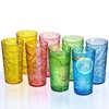 MIYOPESI 26oz Acrylic Glasses Drinkware (Set of 8), Ice-carving Unbreakable