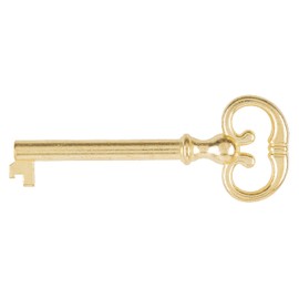 Brass Plated Hollow Barrel Skeleton Key for Cabinet Doors, Dresser Drawers, Grandfather Clocks - Antique, Vintage, Old Furniture | SK1-DB