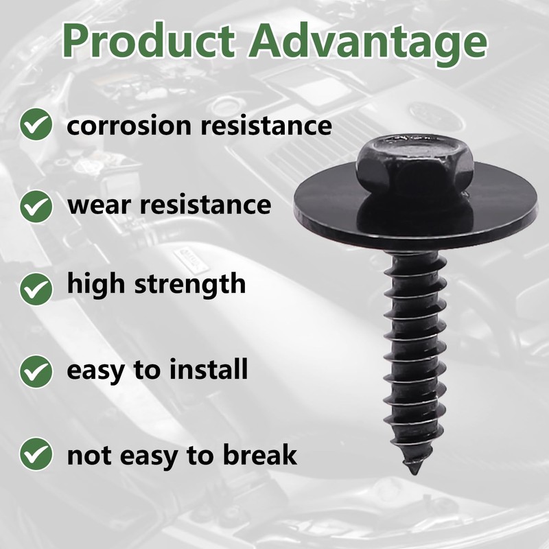 Bemaka 30Pcs M4.2 Automotive Body Bolt & U-Nut Clips Kit,
