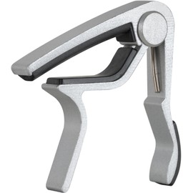 Rocktile TC1-AE Kapodaster für Western & E-Gitarre (Silber, gleichmäßiger Andruck auf alle Saiten, für E-Gitarre/Westerngitarre mit gewölbtem Griffbrett, sekundenschnell montiert, Einhandbedienung)