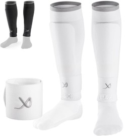 LUX Soccer Sleeves w/FREE Guard Stays for Men/Boys/Youth Compatible w/Soccer Grip Sock