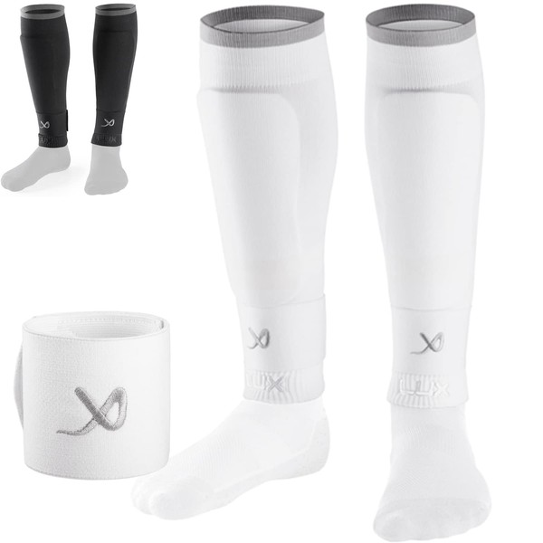 LUX Soccer Sleeves w/FREE Guard Stays for Men/Boys/Youth Compatible w/Soccer