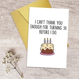Qiliji 30th Birthday Card for Him Her, 30 Years Old Birthday Card for Men Women, Funny 30th Birthday Card for Older Sister Brother Friend Husband Wife, Turning 30 Before I Do
