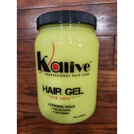 KALIVE PROFESSIONAL HAIR CARE GEL FOR MEN STRONG HOLD NO ALCOHOL NO FLAKES 64 OZ