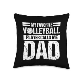 My Favorite Volleyball Player Calls Me Dad Pillows My Favorite Volleyball Calls Me Dad Sport Throw Pillow, 16x16, Multicolor
