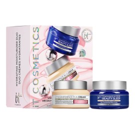 It Cosmetics - Set de Regalo Holiday 25 Confidence Day To Night , Hidrata, Repara y Revitaliza de Día con Crema Facial Confidence in a Cream 60ml y de Noche con Confidence in Your Beauty Sleep 60ml