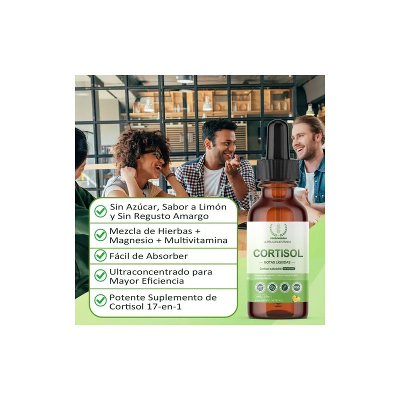Gotas Cortisol Suplemento Para Ansiedad Y Estré Con L-teania Sabor