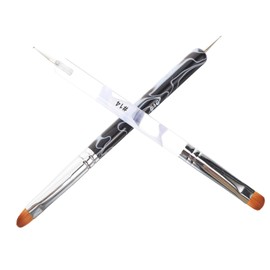 VICASKY 2pcs Dual-ended Nail Art Brush Versatile Nail Dotting Pens for Manicure Diy Crafts Elegant for Home Salon Black Design