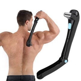 Afeitadora de espalda para hombres (DIY), Afeitadora eléctrica para el espalda cabello, Mango plegable de 180 grados, diseño inalámbric y Bateria cargada, afeitado húmedo o seco, Regalo de navidad para hombres
