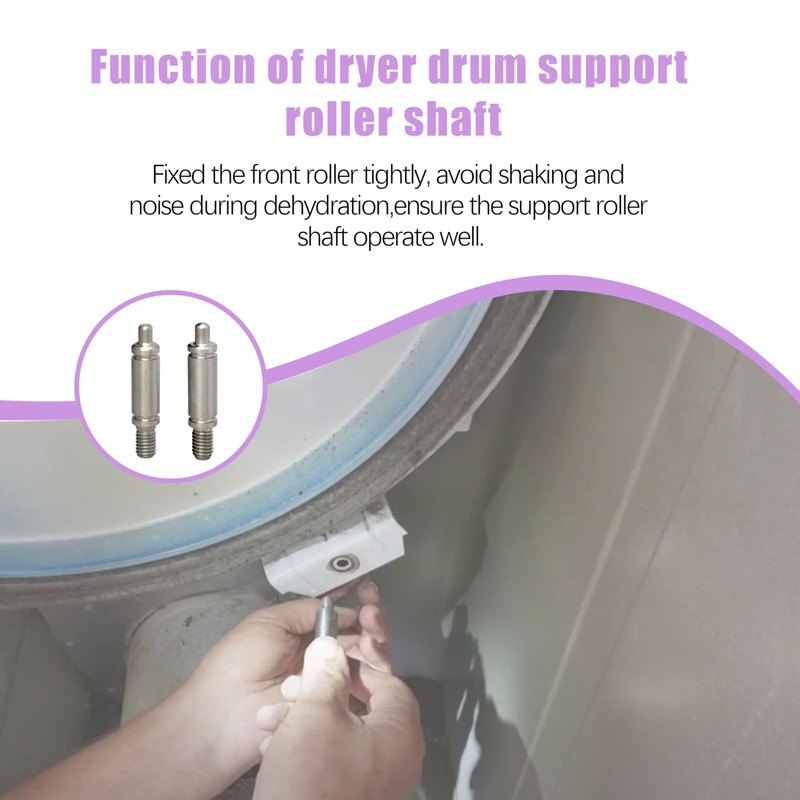 Dryer Drum Front & Back Support Roller Shaft Kit -