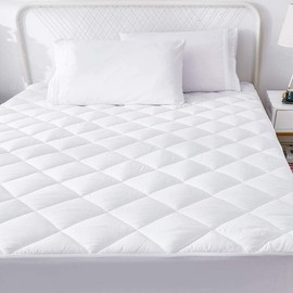 Moonlight Bedding Mattress Protector Double Bed Extra Deep 30 Cm Stretch Skirt Anti Allergy Quilted Mattress Topper Breathable Fitted Mattress Cover (135 X 190 Cm)